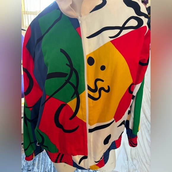 80s abstract light weight jacket - Picture 3 of 5